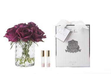 Cote Noire - Herringbone Flower - Rose Buds - Clear - Carmine Red - HCF24